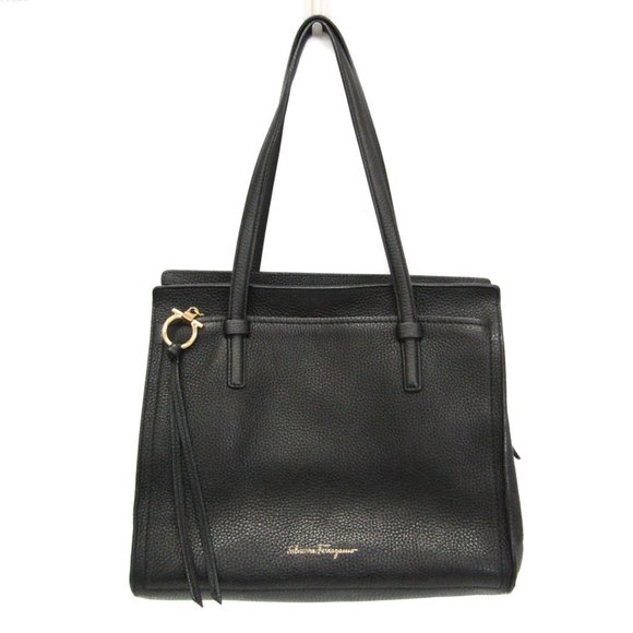 Salvatore Ferragamo AMY EE-21 F216 Women's Leather Tote Bag Black - Picture 1 of 15